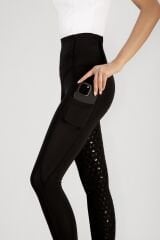 Ekstra toparlayıcı Binici Taytı Siyah renk