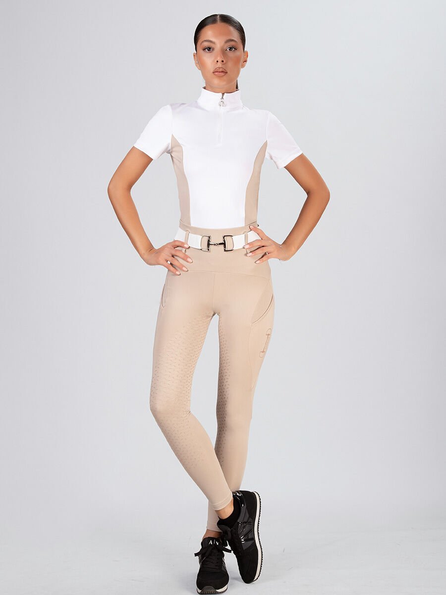 Yuksek bel Bej renk Binici taytı