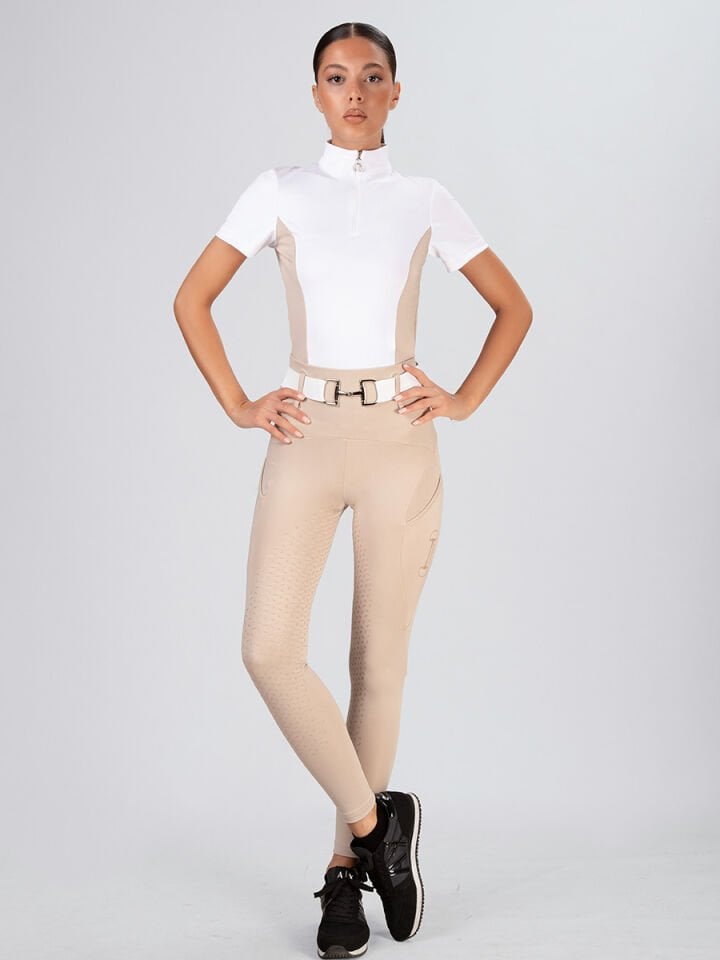 Yuksek bel Bej renk Binici taytı