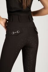 Siyah renk kadın Binici Pantolon Yuksek bel