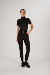 Siyah renk kadın Binici Pantolon Yuksek bel