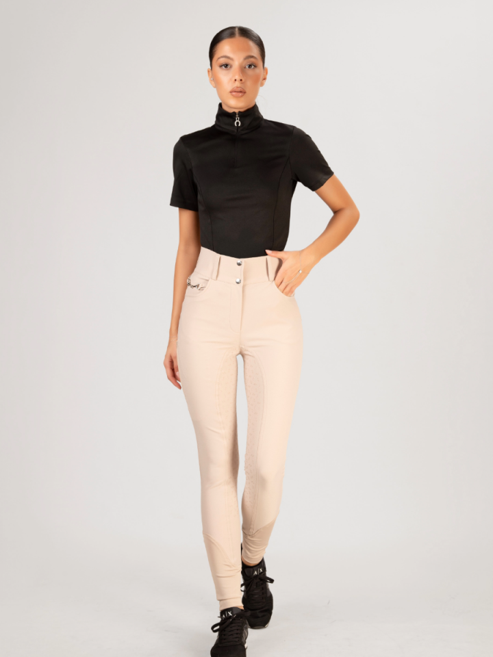 Bej renk kadın Binici Pantolon Yuksek bel