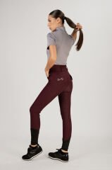 Mürdüm renk kadın Binici Pantolon Yuksek bel