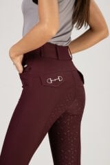 Mürdüm renk kadın Binici Pantolon Yuksek bel