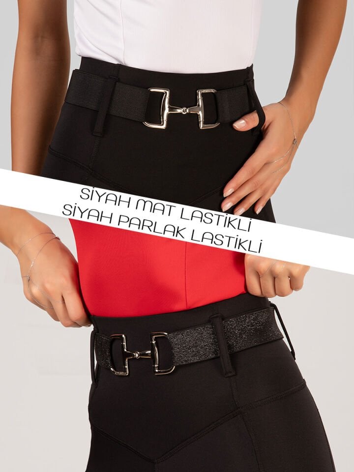 Gem tokalı lastikli kemer