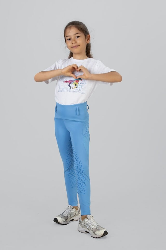 Çocuk binici taytı açık mavi renk