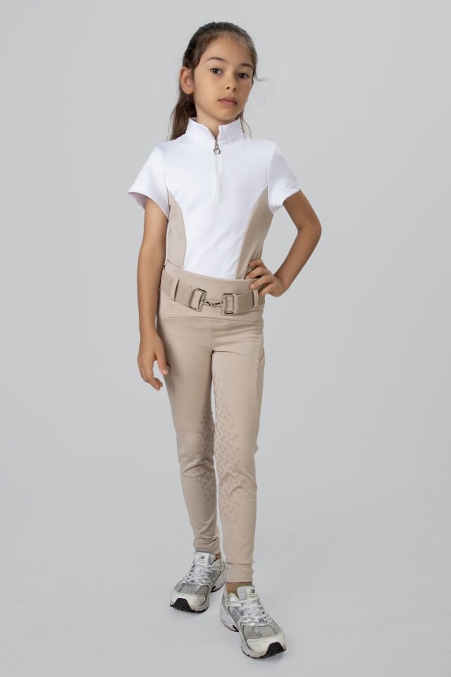 Çocuk binici taytı bej renk