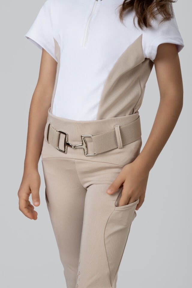 Çocuk binici taytı bej renk