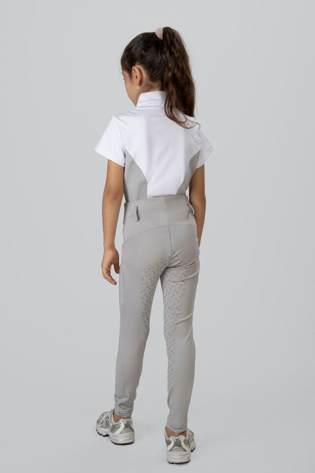 Çocuk binici taytı açık gri renk