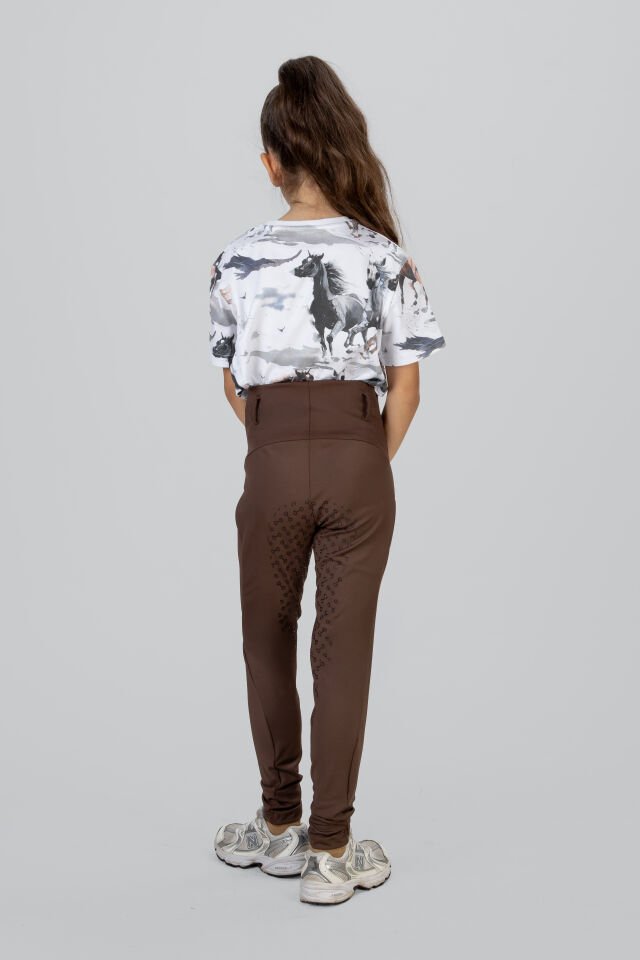 Çocuk binici taytı kahverengi