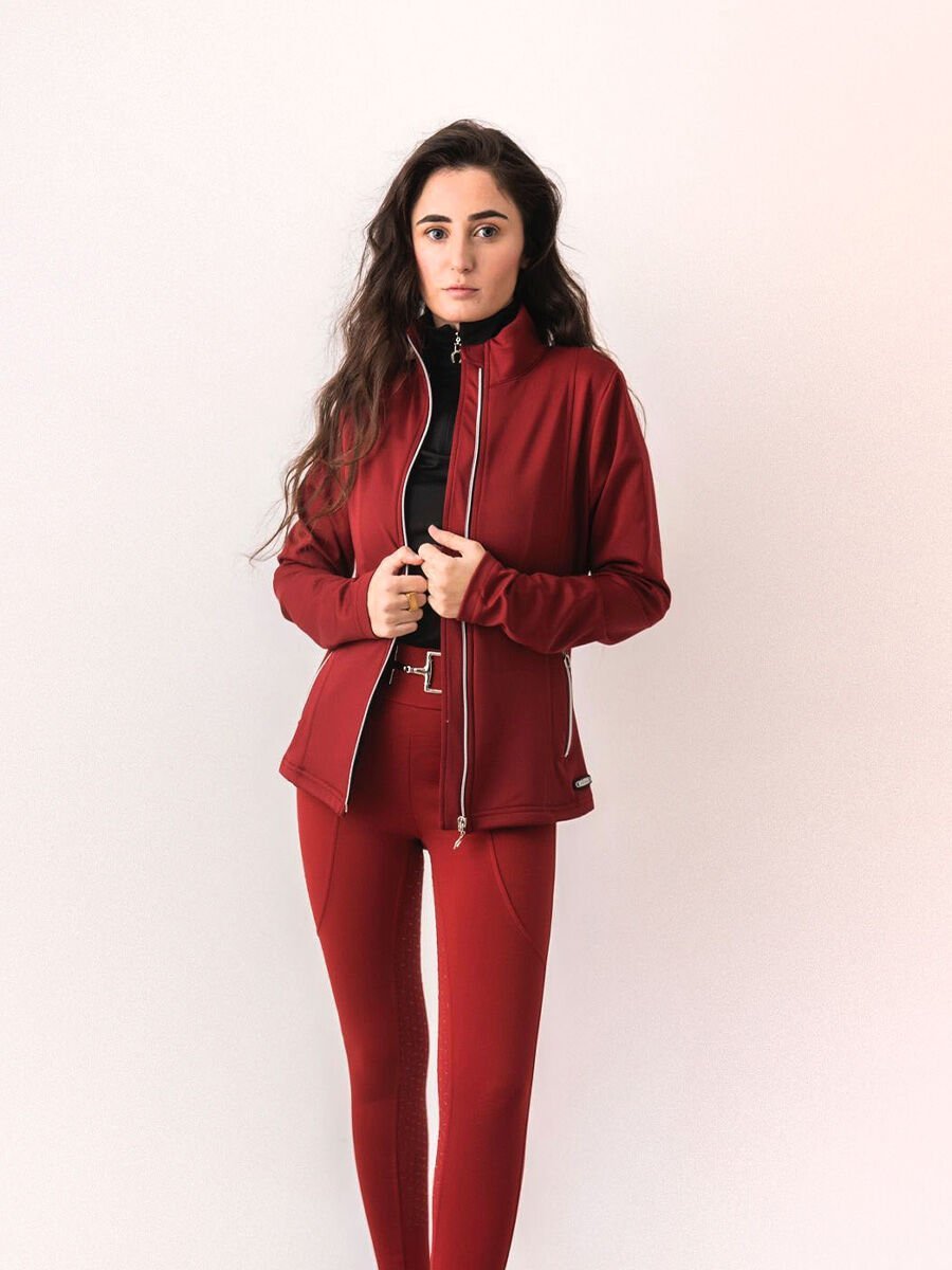 İçi şardonlu Fermuarlı ceket Bordo renk