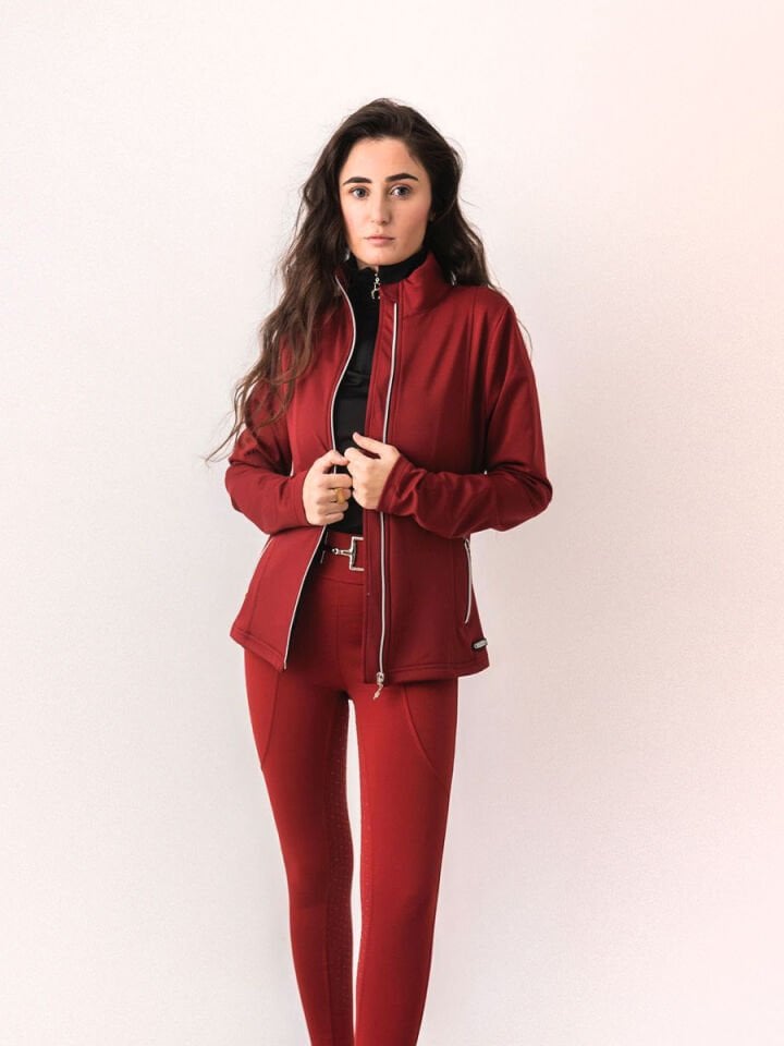 İçi şardonlu Fermuarlı ceket Bordo renk