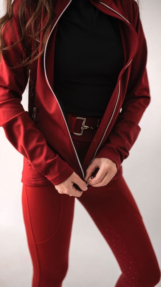 İçi şardonlu Fermuarlı ceket Bordo renk