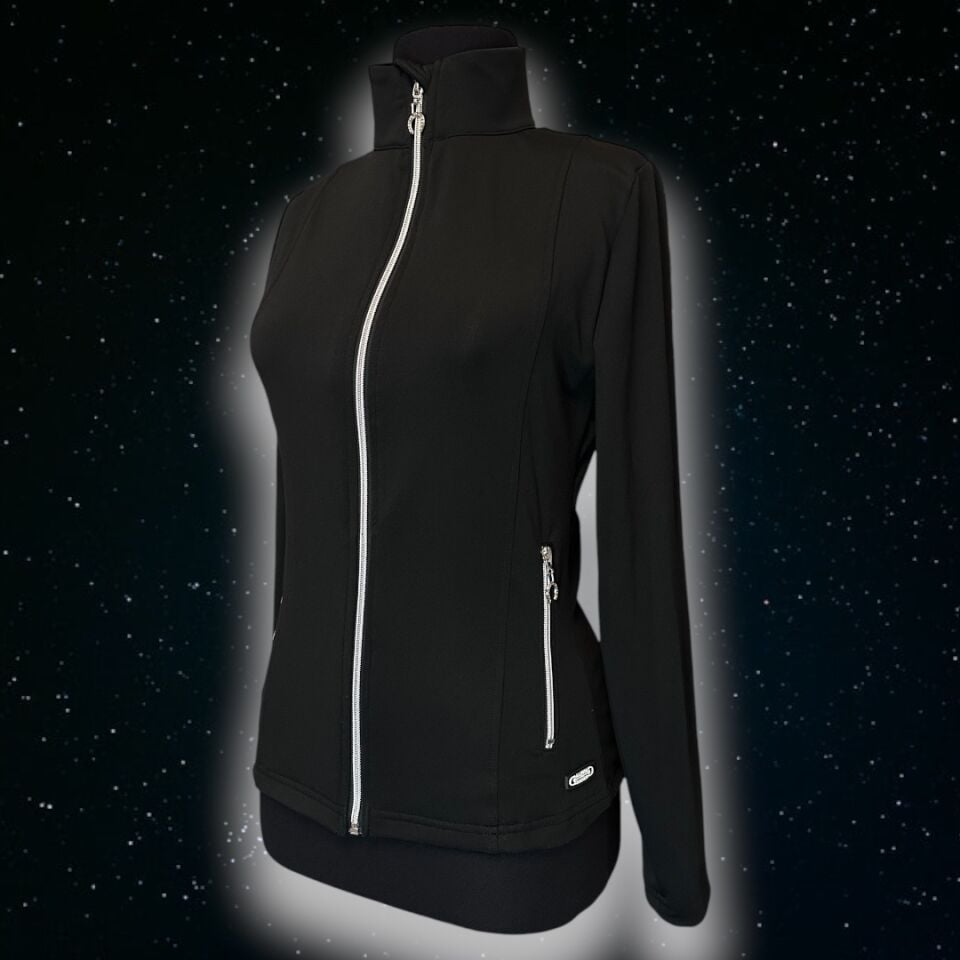 İçi şardonlu Fermuarlı ceket Siyah renk