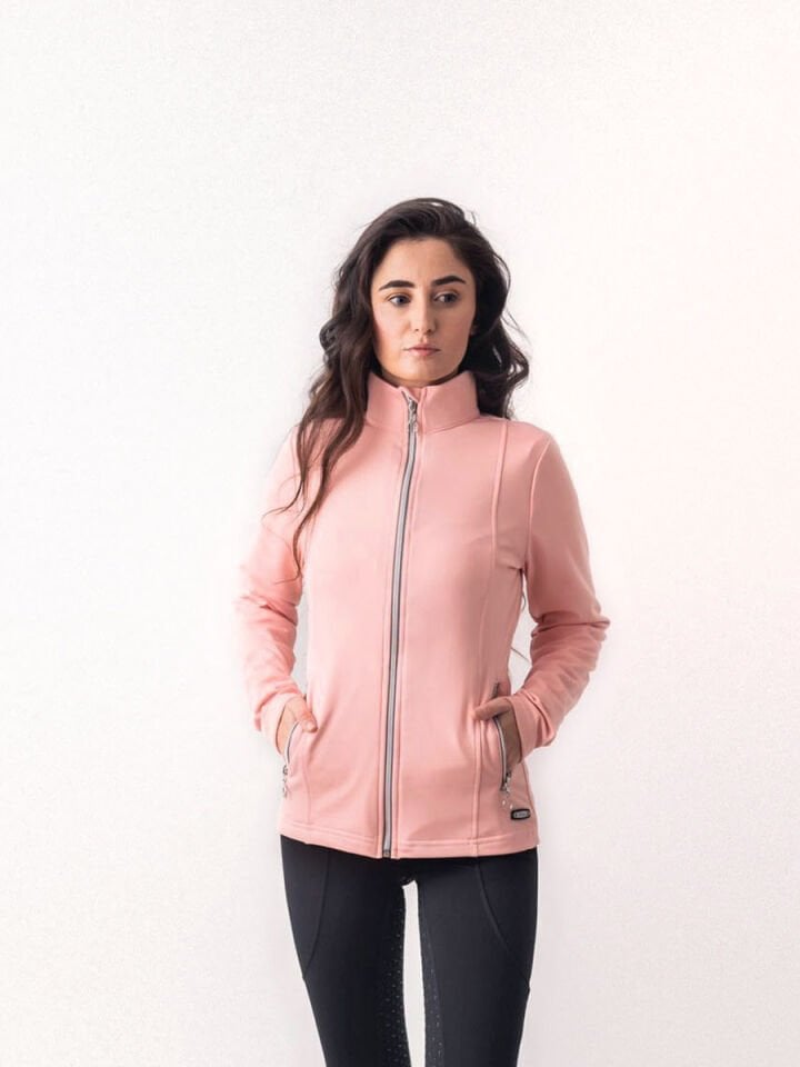 İçi şardonlu Fermuarlı ceket Pudra Pembe renk