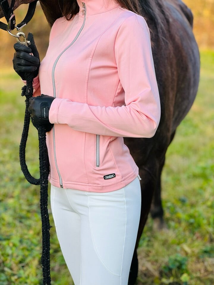 İçi şardonlu Fermuarlı ceket Pudra Pembe renk