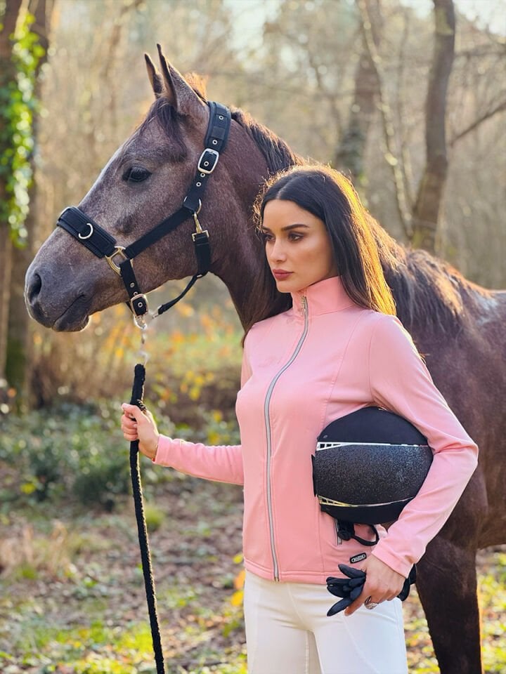 İçi şardonlu Fermuarlı ceket Pudra Pembe renk