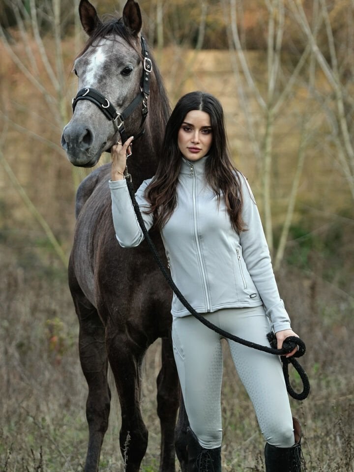 İçi şardonlu Fermuarlı ceket Açık Gri renk