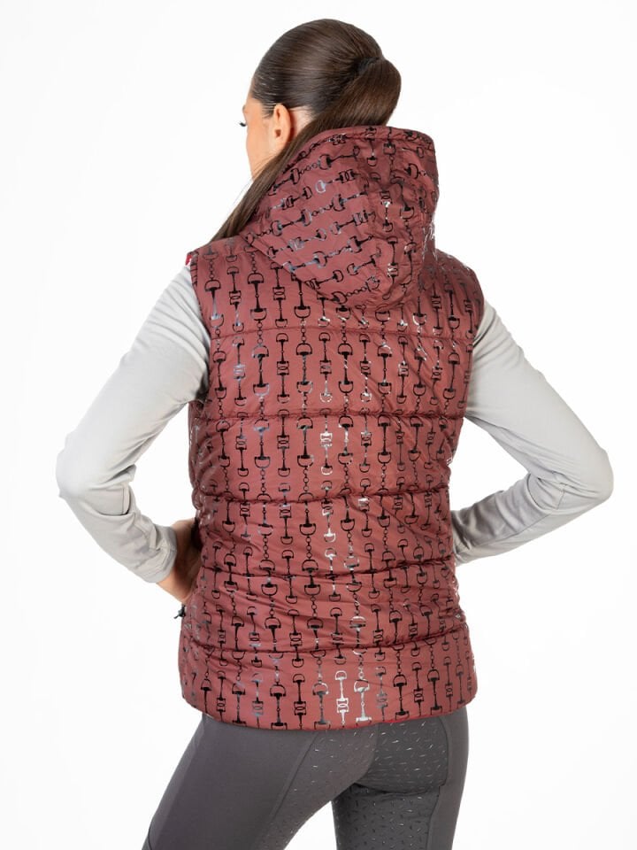 Bordo renk Şişme Yelek Gem desenli