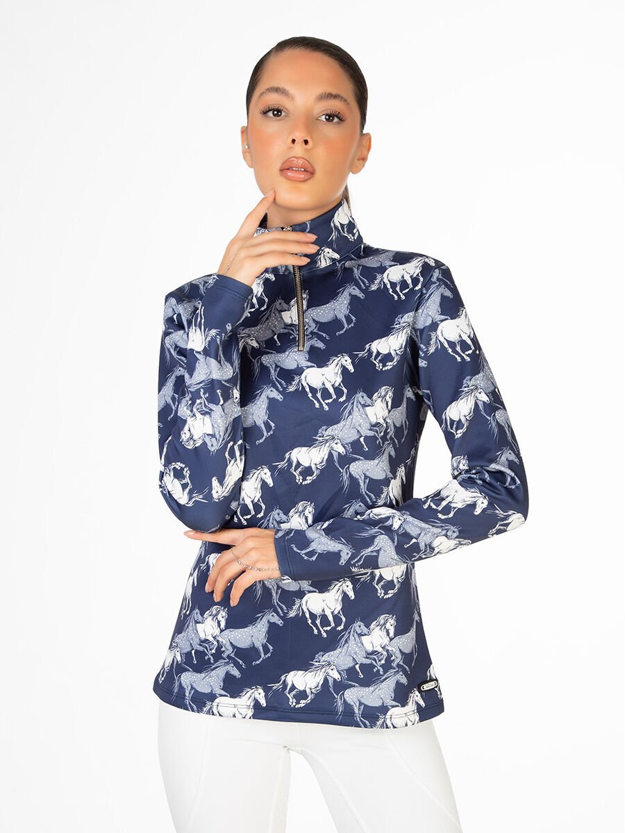 At desenli Uzunkollu Bluz Dik yaka