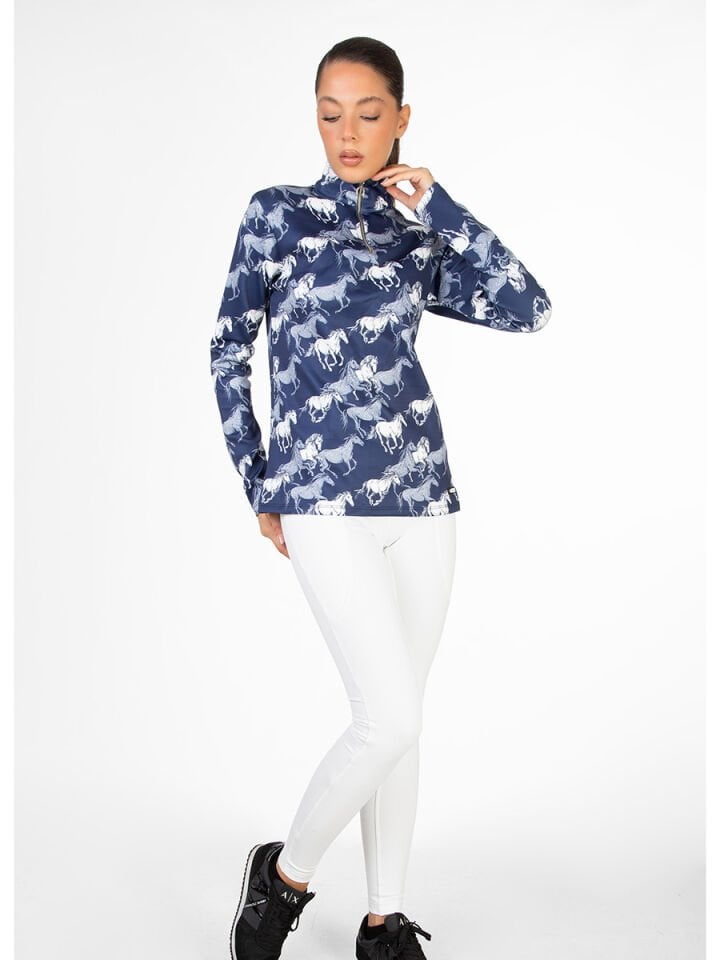 At desenli Uzunkollu Bluz Dik yaka