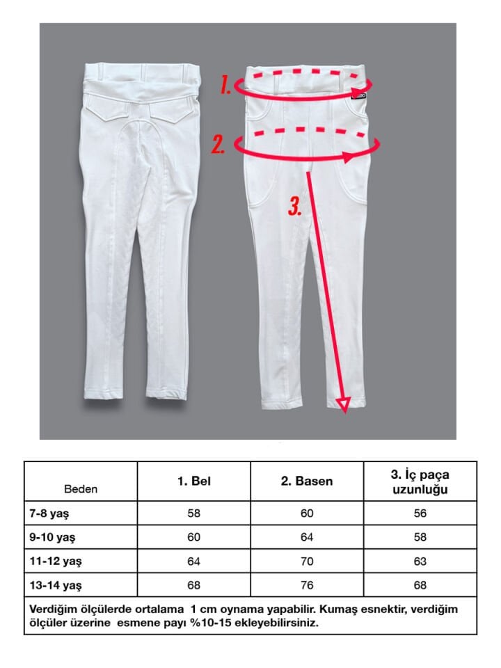 Çucuk Beyaz renk Binici Taytı Breggins Mevsimlik