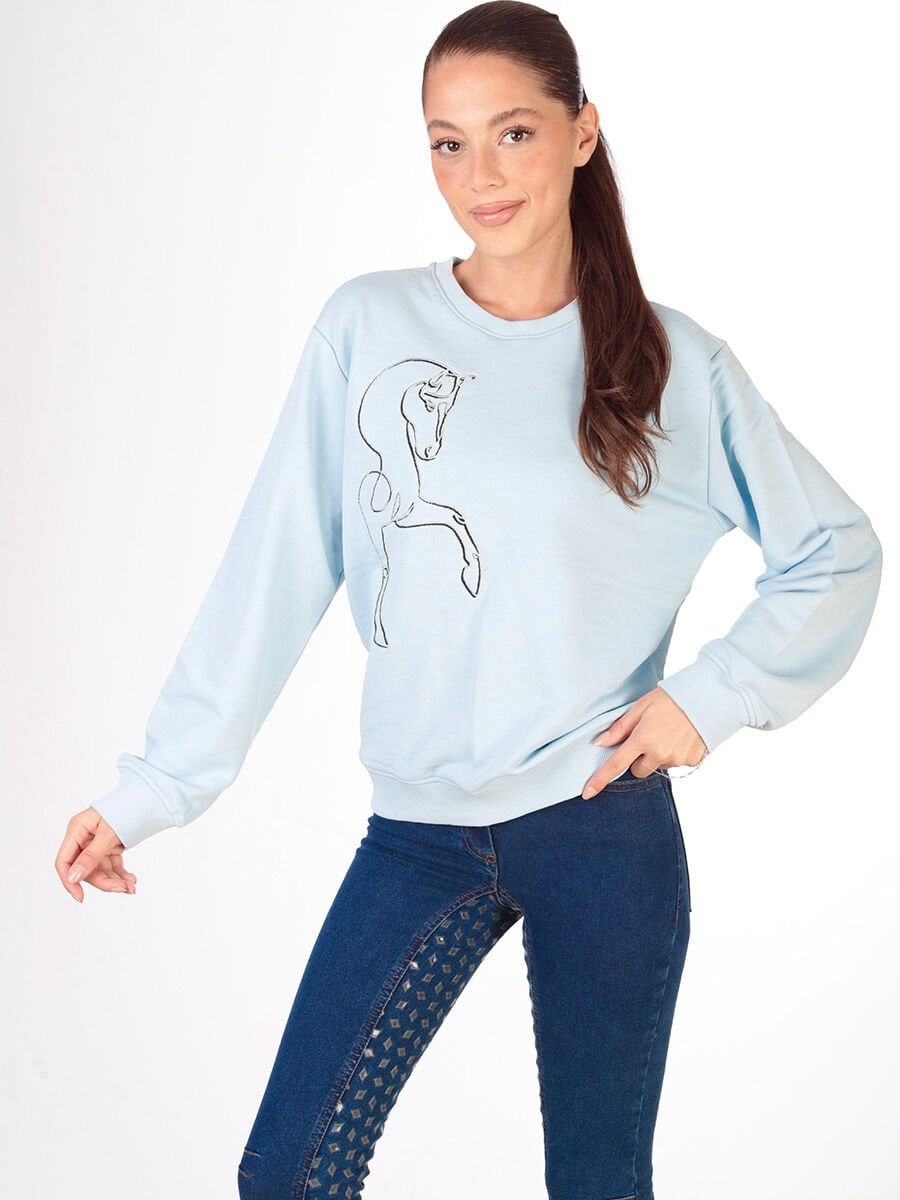 At Nakışlı Pamuklu Sweat