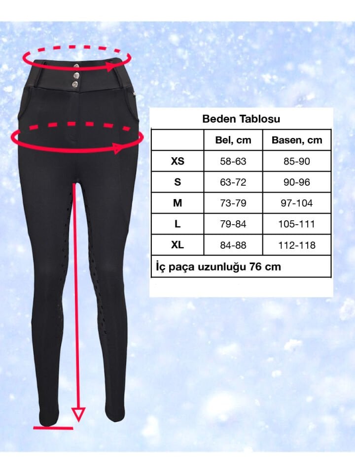 Kışlık Binici Pantolon Siyah renk