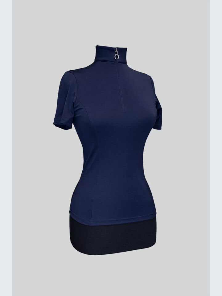 Binici tişörtü Dik hakem yaka lacivert renk